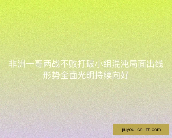非洲一哥两战不败打破小组混沌局面出线形势全面光明持续向好